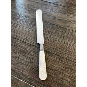 Antique American Cutlery Mother Of Pearl & Sterling Handle  Knife 9 1/8